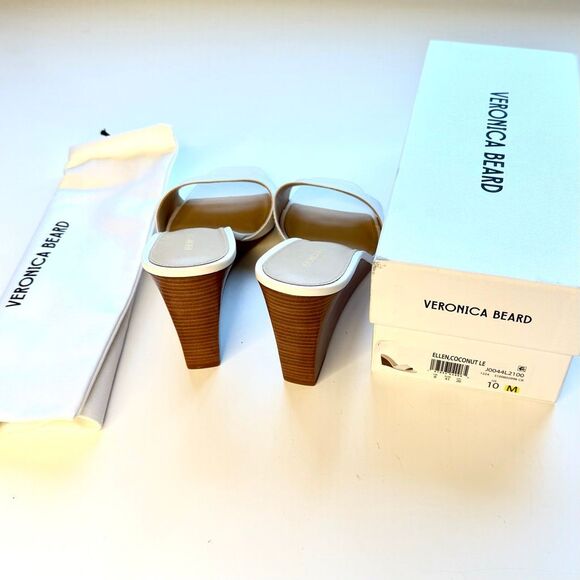 NWT Veronica Beard Ellen wedge sandals in off white/light cream. Size 10 - Picture 9 of 9